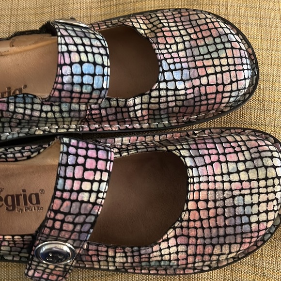 Alegria Paloma Mary Jane Clog Shoe Pastel Stone Rainbow Leather 9 comfort shoe - Picture 4 of 11